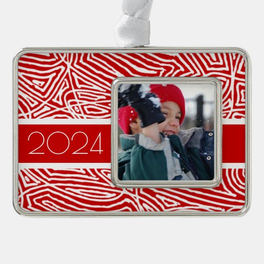 Merry Kerstmis - Gepersonaliseerde versiering Verzilverd Omlijst Ornament (Voorkant)