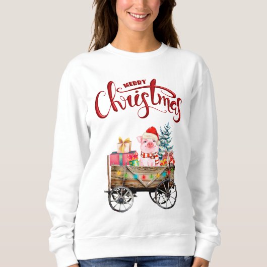 Merry Kerstmis Gietshirt Trui (Voorkant)