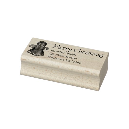 Merry Kerstmis Gingerbrood Holiday Cookie Adres Rubberstempel (Stempel)