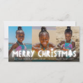 Merry Kerstmis Glow Whimsical Tree Moderne 3 Foto Feestdagenkaart (Voorkant)