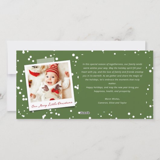 Merry Kerstmis Glow Whimsical Tree Moderne 3 Foto Feestdagenkaart (Achterkant)