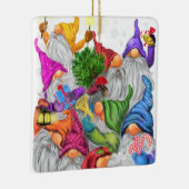 Merry Kerstmis Gnome Party Funny Drawing Keramisch Ornament (Rechts)