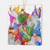 Merry Kerstmis Gnome Party Funny Drawing Keramisch Ornament (Links)