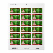 Merry Kerstmis Gnome Red Green Metallic Adres Etiket (Full Sheet)