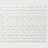 Merry Kerstmis Gold Glitter Script Ivory Creamy Cadeaupapier (Vlak)