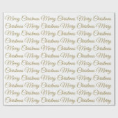Merry Kerstmis Gold Script Cursive White Simple Cadeaupapier (Vlak)