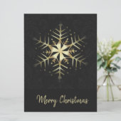 Merry Kerstmis Gold Snowflake (Staand voorkant)
