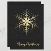 Merry Kerstmis Gold Snowflake (Voorkant / Achterkant)