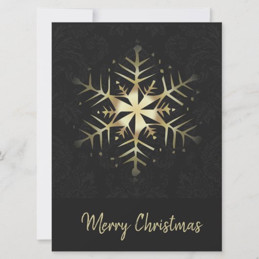 Merry Kerstmis Gold Snowflake (Voorkant)