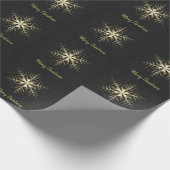 Merry Kerstmis Gold Snowflake Cadeaupapier (Hoek)