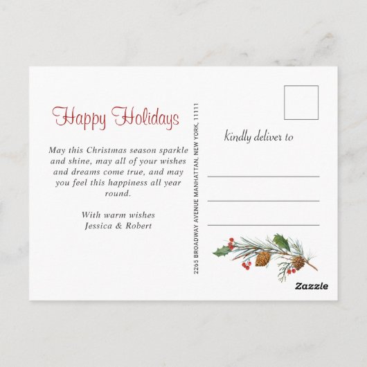 Merry Kerstmis Gold Sparkle Script PHOTO Greep Briefkaart (Achterkant)