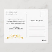 Merry Kerstmis Gold Sparkle Script PHOTO Greep Briefkaart (Achterkant)