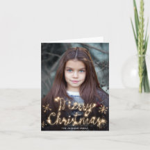 Merry Kerstmis Gold Sparkle Script PHOTO Greep
