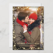 Merry Kerstmis Gold Sparkle Script PHOTO Greep Feestdagenkaart (Voorkant)