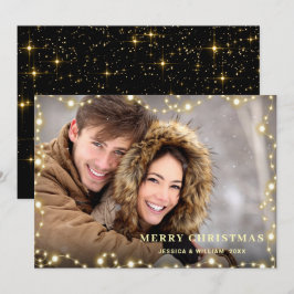 Merry Kerstmis Gold Sparkle Script PHOTO Greep Feestdagenkaart