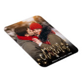 Merry Kerstmis Gold Sparkle Script PHOTO Greep Magneet (Rechterzijde)