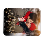 Merry Kerstmis Gold Sparkle Script PHOTO Greep Magneet (Horizontaal)