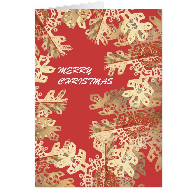 Merry Kerstmis Golden Snowflake (Voorkant)