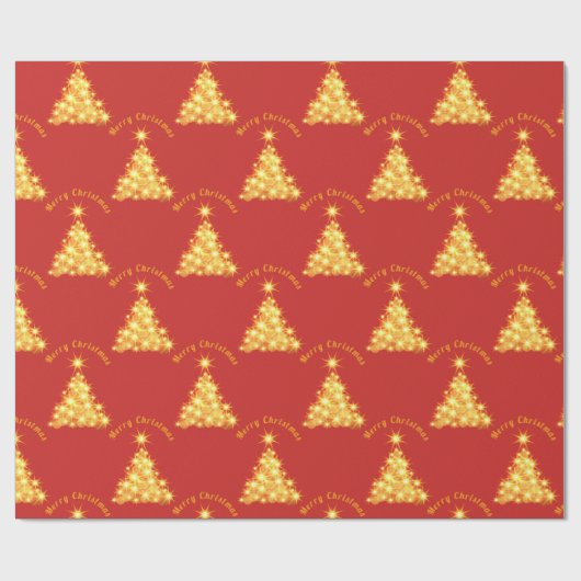 Merry Kerstmis Golden Tree Thunder_Cove Cadeaupapier (Vlak)