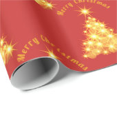 Merry Kerstmis Golden Tree Thunder_Cove Cadeaupapier (Rol Hoek)