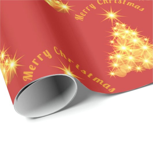 Merry Kerstmis Golden Tree Thunder_Cove Cadeaupapier (Rol Hoek)