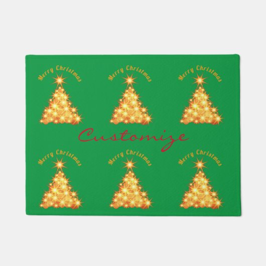 Merry Kerstmis Golden Tree Thunder_Cove Deurmat (Voorkant)