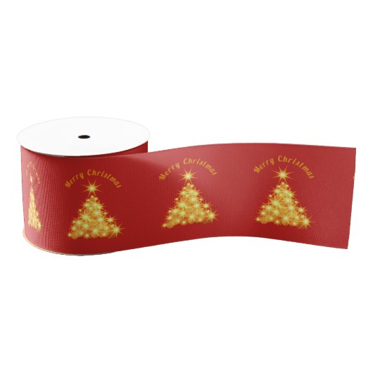Merry Kerstmis Golden Tree Thunder_Cove Grosgrain Lint (Spoel)