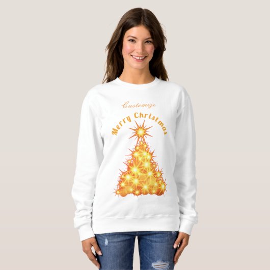 Merry Kerstmis Golden Tree Thunder_Cove Trui (Voorkant volledig)