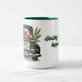 Merry Kerstmis  Green Truck Tweekleurige Koffiemok (Center)