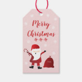 Merry Kerstmis Ho Ho Santa Claus Pattern Cadeaulabel (Voorkant)