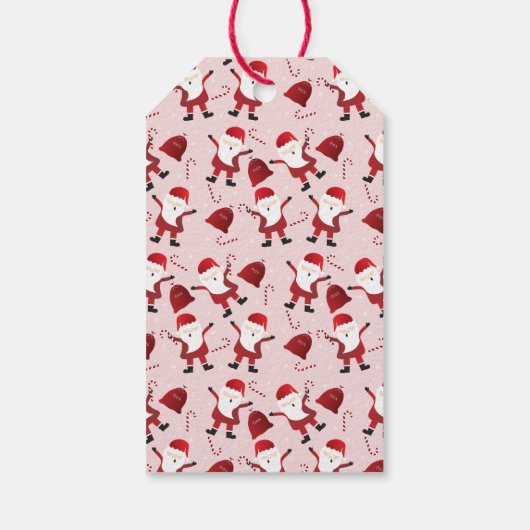 Merry Kerstmis Ho Ho Santa Claus Pattern Cadeaulabel (Achterkant)