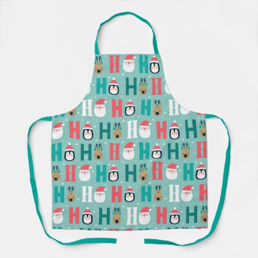 Merry Kerstmis Ho Ho Santa Claus Pattern Schort (Voorkant)