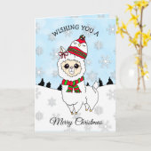 Merry Kerstmis Holiday Llama Festive Kaart (Gele Bloem)