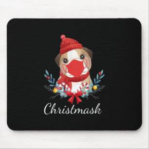Merry Kerstmis Hondenliefhebber Bulldog Wearing Ma Muismat