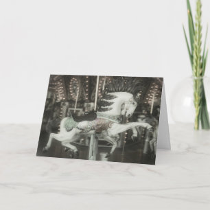 Merry Kerstmis  Horse Carousel Feestdagen Kaart