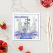 Merry Kerstmis Ice Castle Napkins Servet (Insitu)