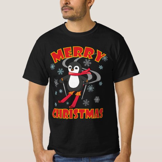 Merry Kerstmis in Penguin T-shirt (Voorkant)