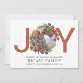 Merry Kerstmis Joy Wreatfoto Card Feestdagenkaart (Voorkant)