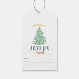 Merry Kerstmis Joyeux Noel Cadeaulabel