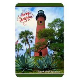 Merry Kerstmis Jupiter Inlet Lighthouse Florida Magneet