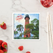 Merry Kerstmis Jupiter Inlet Lighthouse Florida Servet (Insitu)