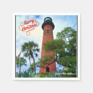 Merry Kerstmis Jupiter Inlet Lighthouse Florida Servet