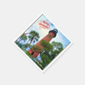 Merry Kerstmis Jupiter Inlet Lighthouse Florida Servet (Hoek)