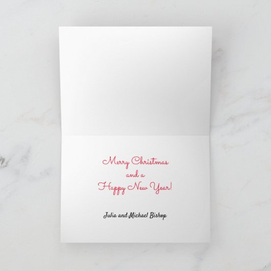 Merry Kerstmis Kitty Cat Puppy Dog personaliseren Feestdagen Kaart (Binnen)