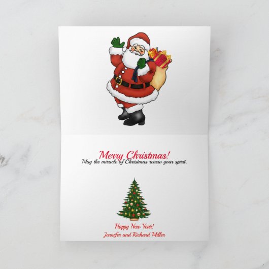 Merry Kerstmis Klassic Design Personaliseert Names Feestdagen Kaart (Binnen)