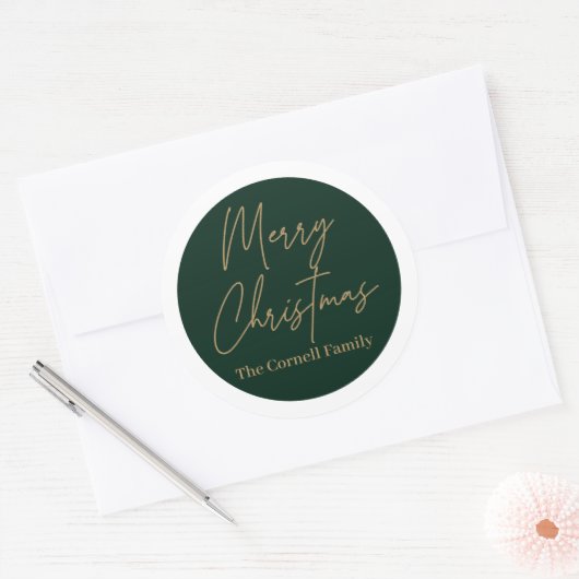 Merry Kerstmis Klassic Round Sticker (Envelop)