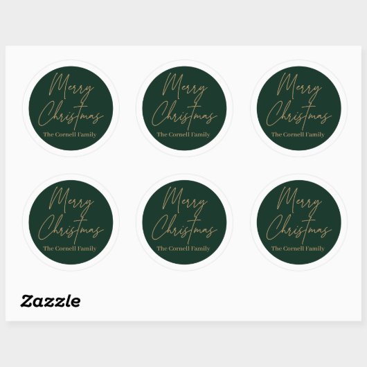 Merry Kerstmis Klassic Round Sticker (Vel)