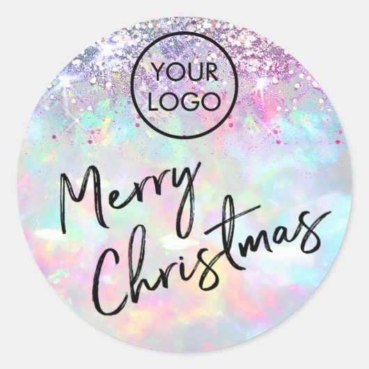 Merry Kerstmis Klassic Round Sticker (Voorkant)