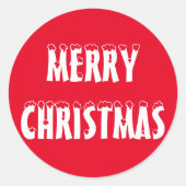 Merry Kerstmis Klassic Round Sticker (Voorkant)