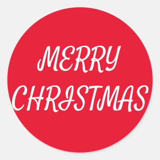 Merry Kerstmis Klassic Round Sticker (Voorkant)